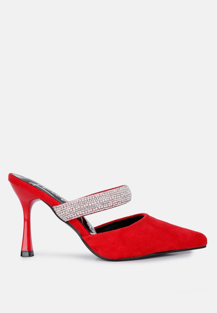 fauci diamante strap heeled mules - Street Rider Apparel