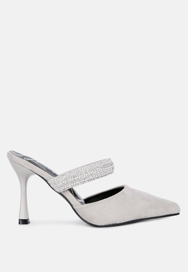 fauci diamante strap heeled mules - Street Rider Apparel