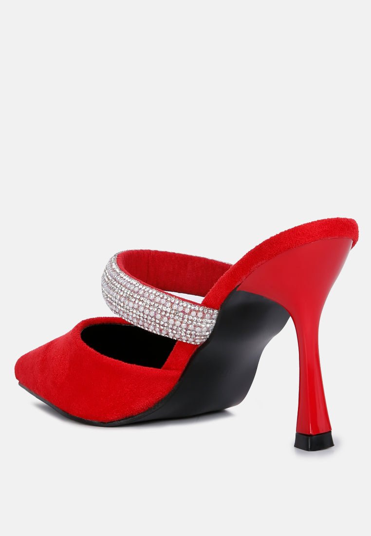 fauci diamante strap heeled mules - Street Rider Apparel