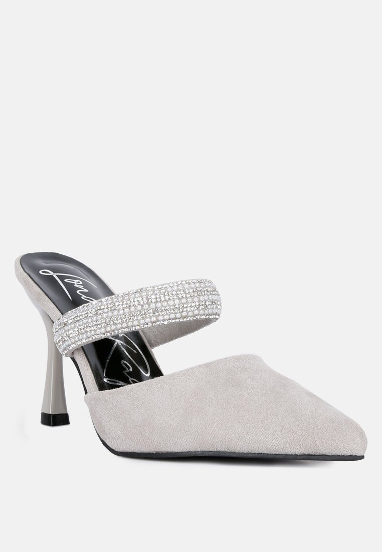 fauci diamante strap heeled mules - Street Rider Apparel