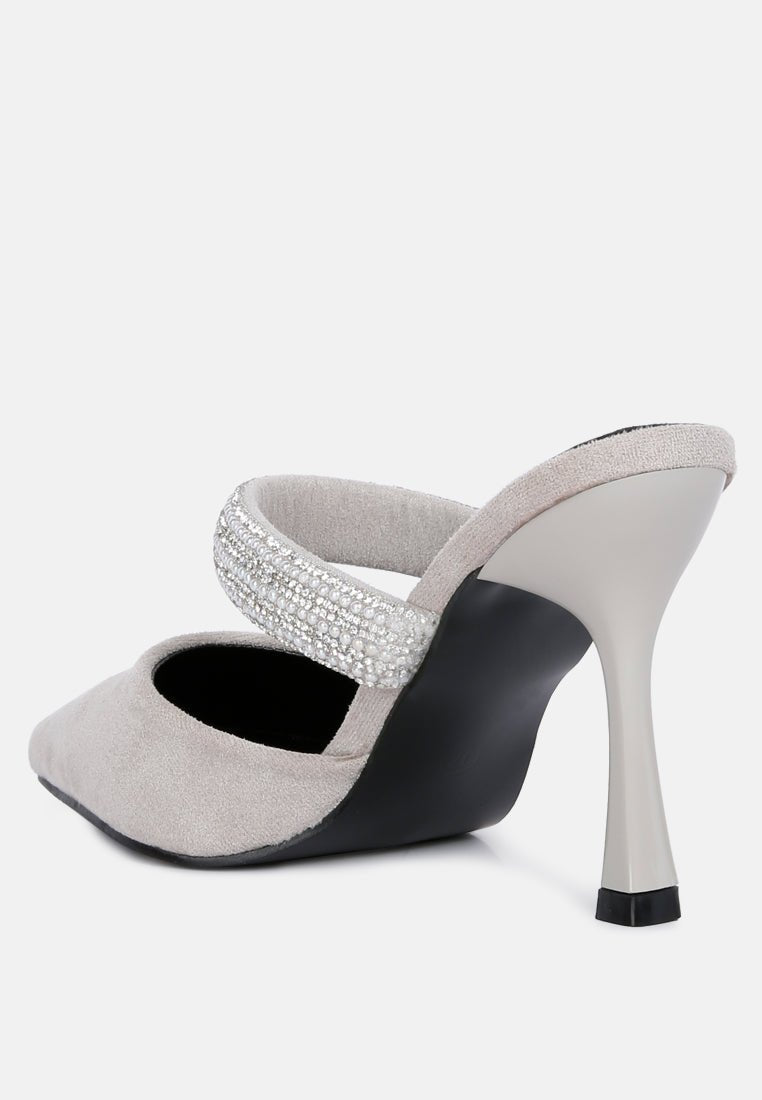 fauci diamante strap heeled mules - Street Rider Apparel