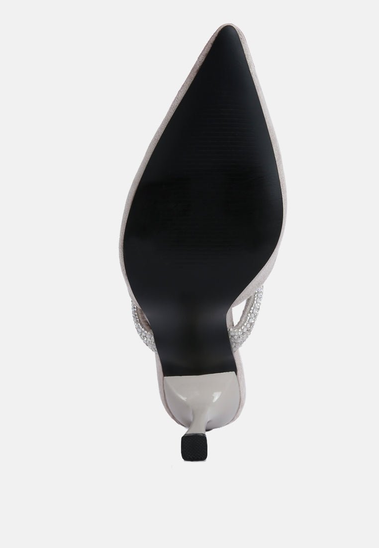 fauci diamante strap heeled mules - Street Rider Apparel