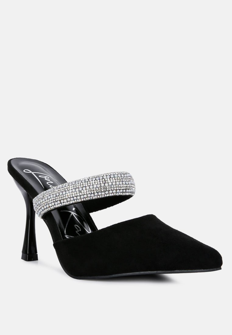 fauci diamante strap heeled mules - Street Rider Apparel