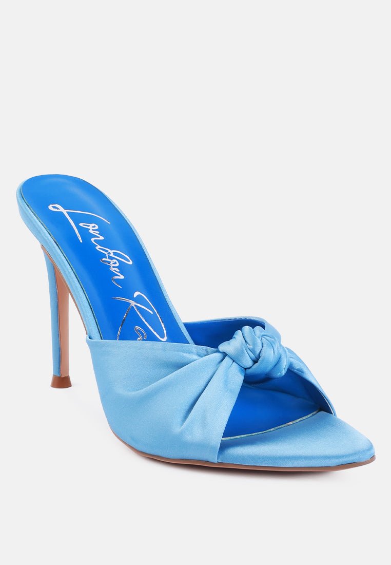 first crush satin knot high heeled sandals - Street Rider Apparel