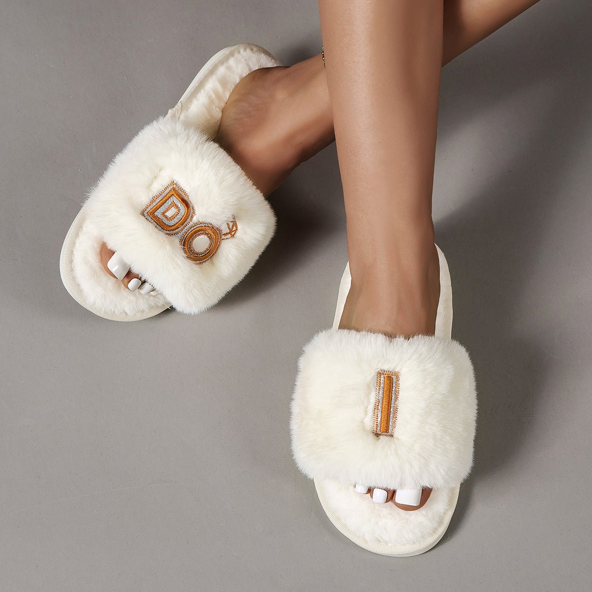 Fur Open Toe Slippers - Street Rider Apparel