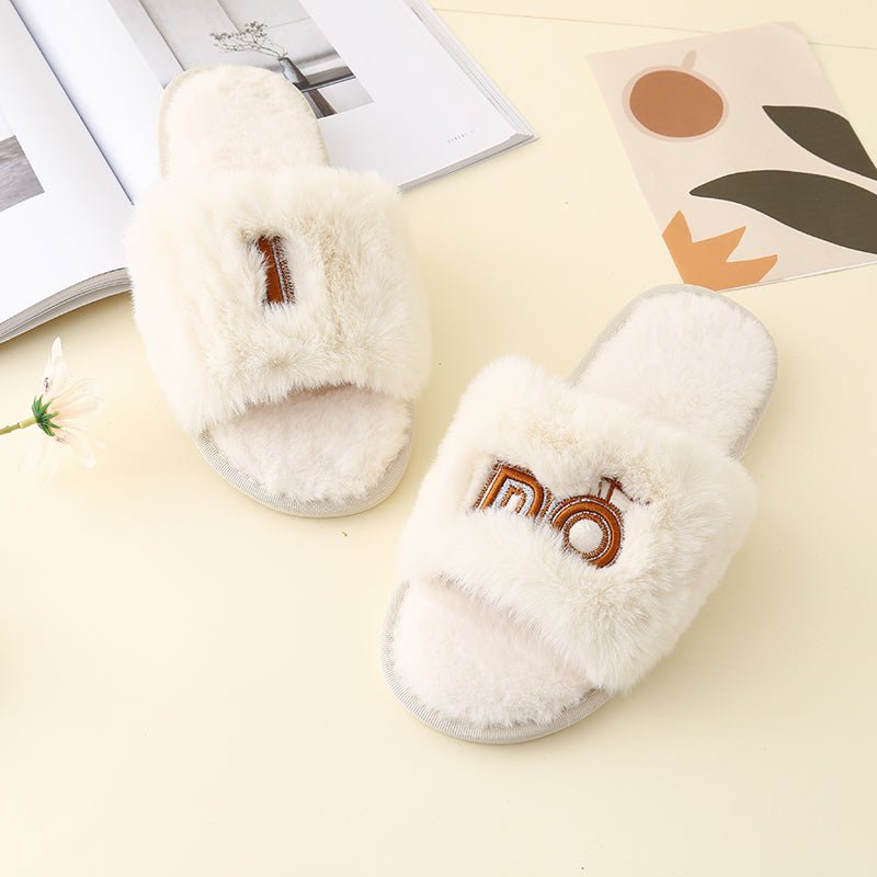 Fur Open Toe Slippers - Street Rider Apparel