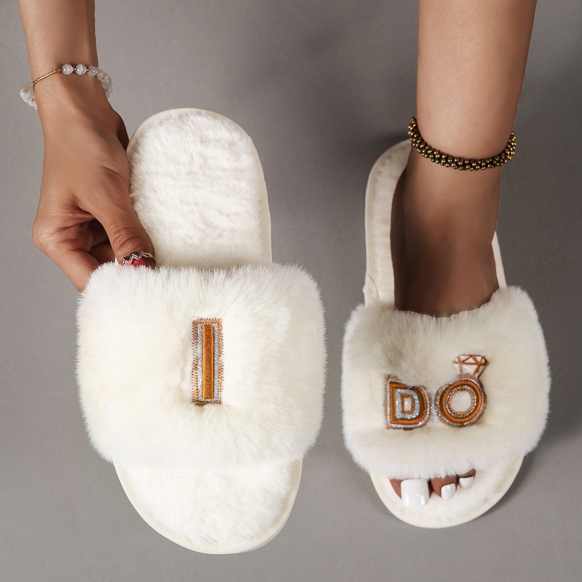 Fur Open Toe Slippers - Street Rider Apparel