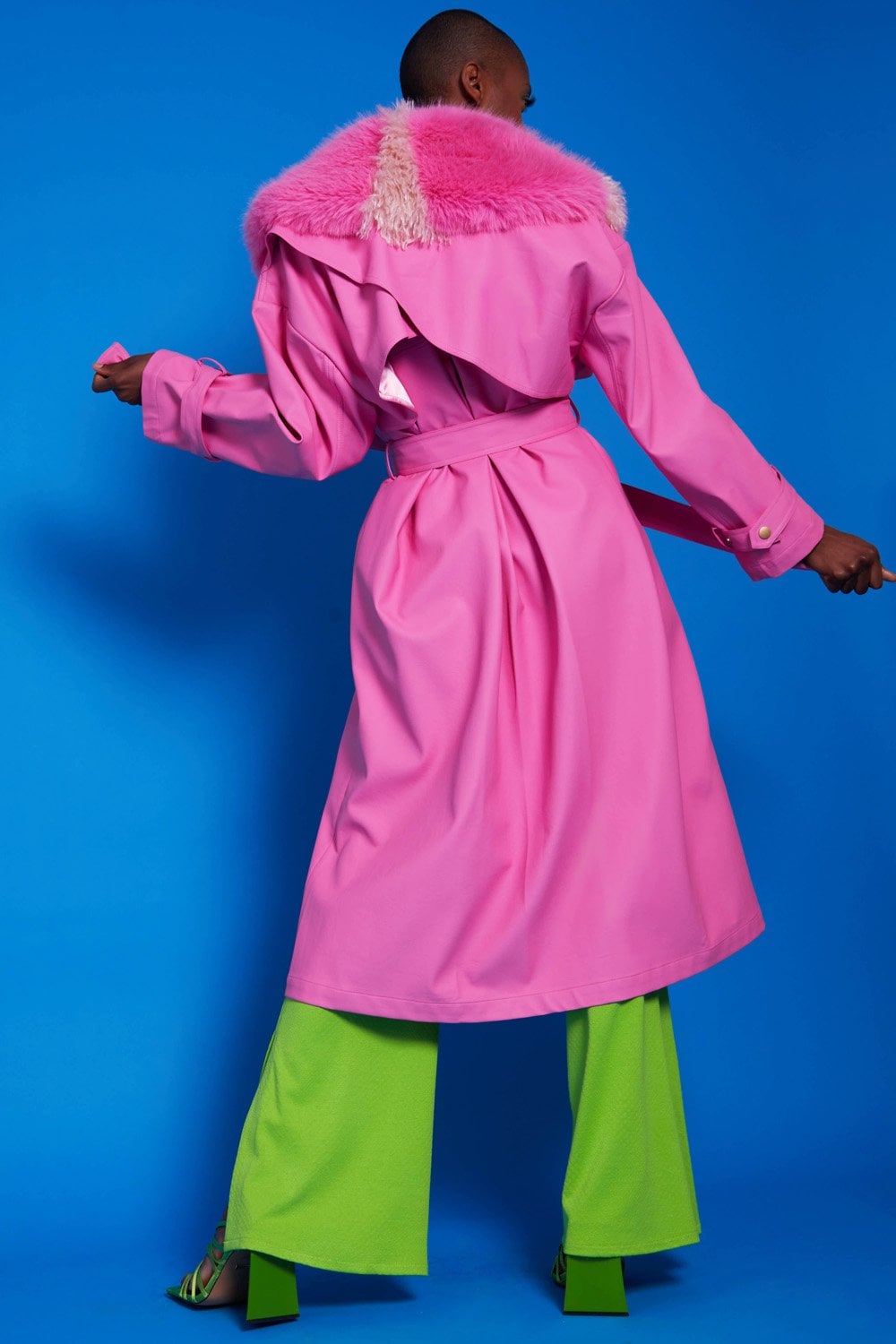 Hot Pink Eco Leather Trench Coat - Street Rider Apparel