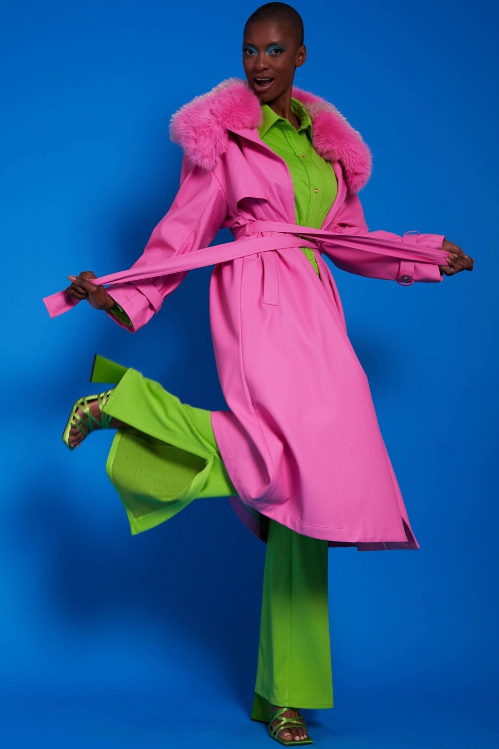 Hot Pink Eco Leather Trench Coat - Street Rider Apparel