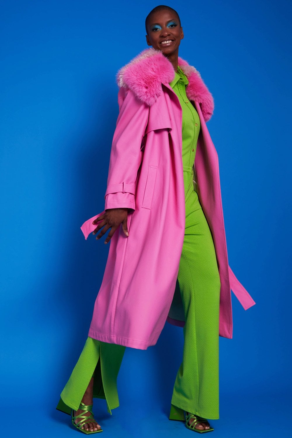 Hot Pink Eco Leather Trench Coat - Street Rider Apparel