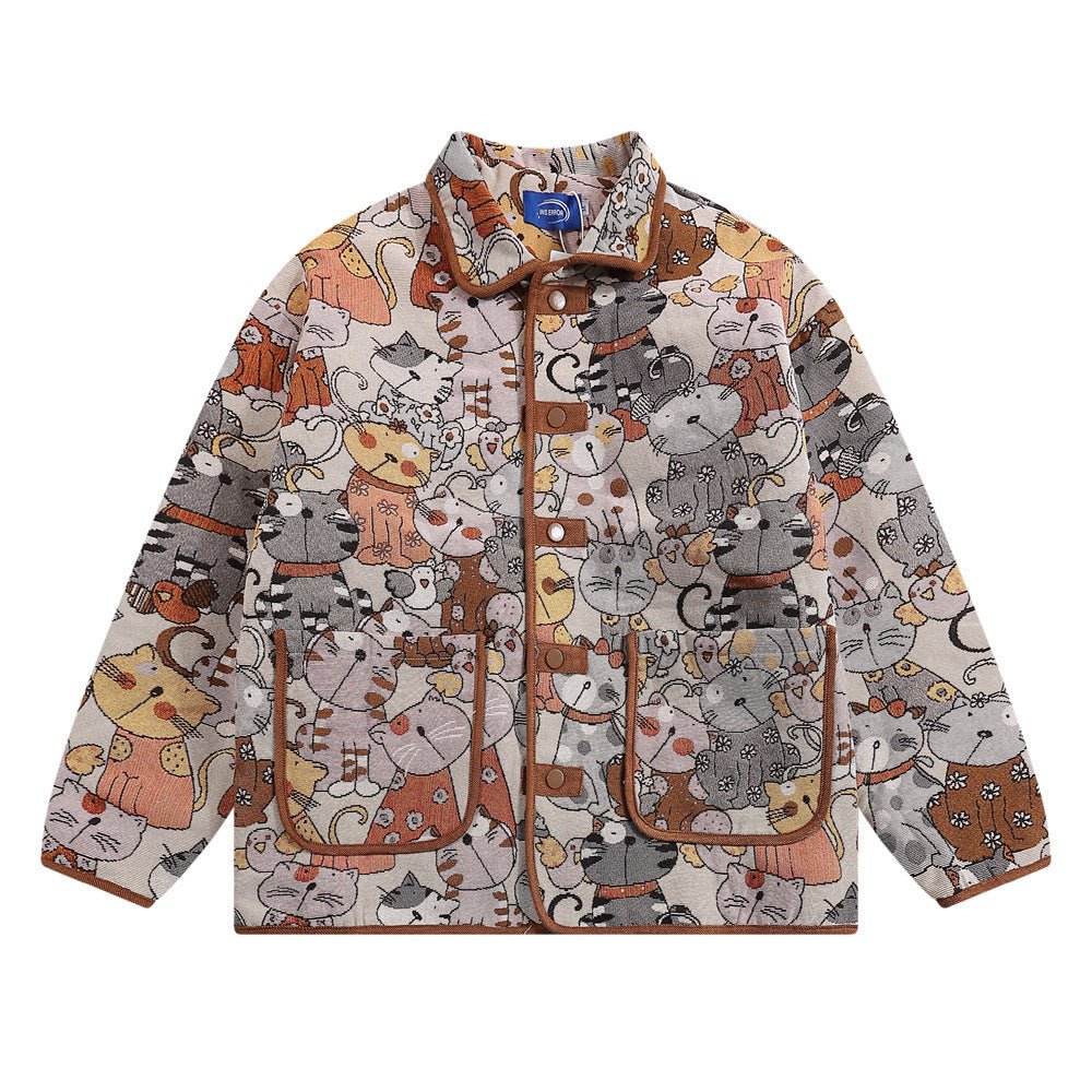 Jacquard Quilted Polo Collar Jacket Men - Street Rider Apparel