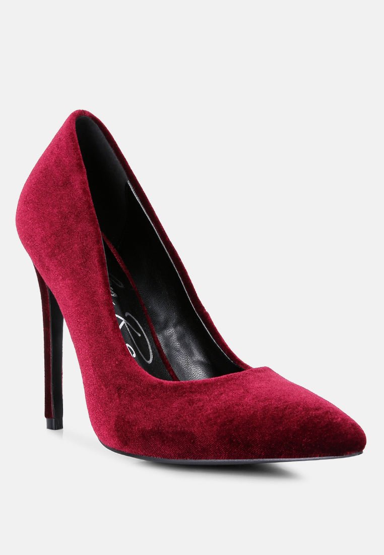 janessa velvet stiletto heel pumps - Street Rider Apparel