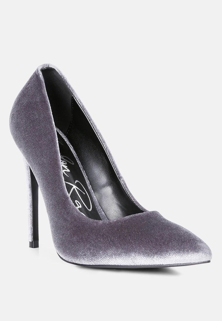 janessa velvet stiletto heel pumps - Street Rider Apparel