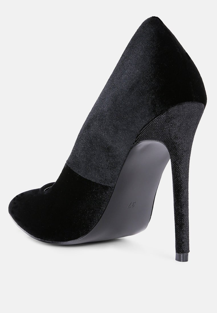 janessa velvet stiletto heel pumps - Street Rider Apparel