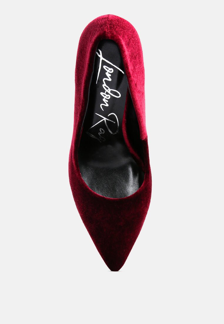 janessa velvet stiletto heel pumps - Street Rider Apparel