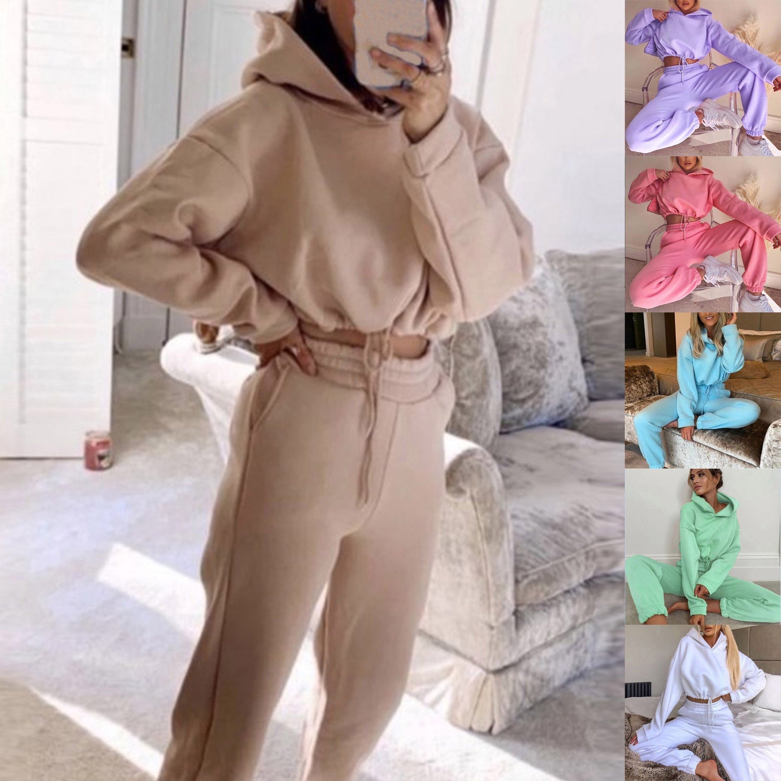 Jogging Suits for Women 2 Piece Sweatsuits Tracksuits Sexy Long Sleeve Hoodiecasual Fitness Sportswear - Street Rider Apparel