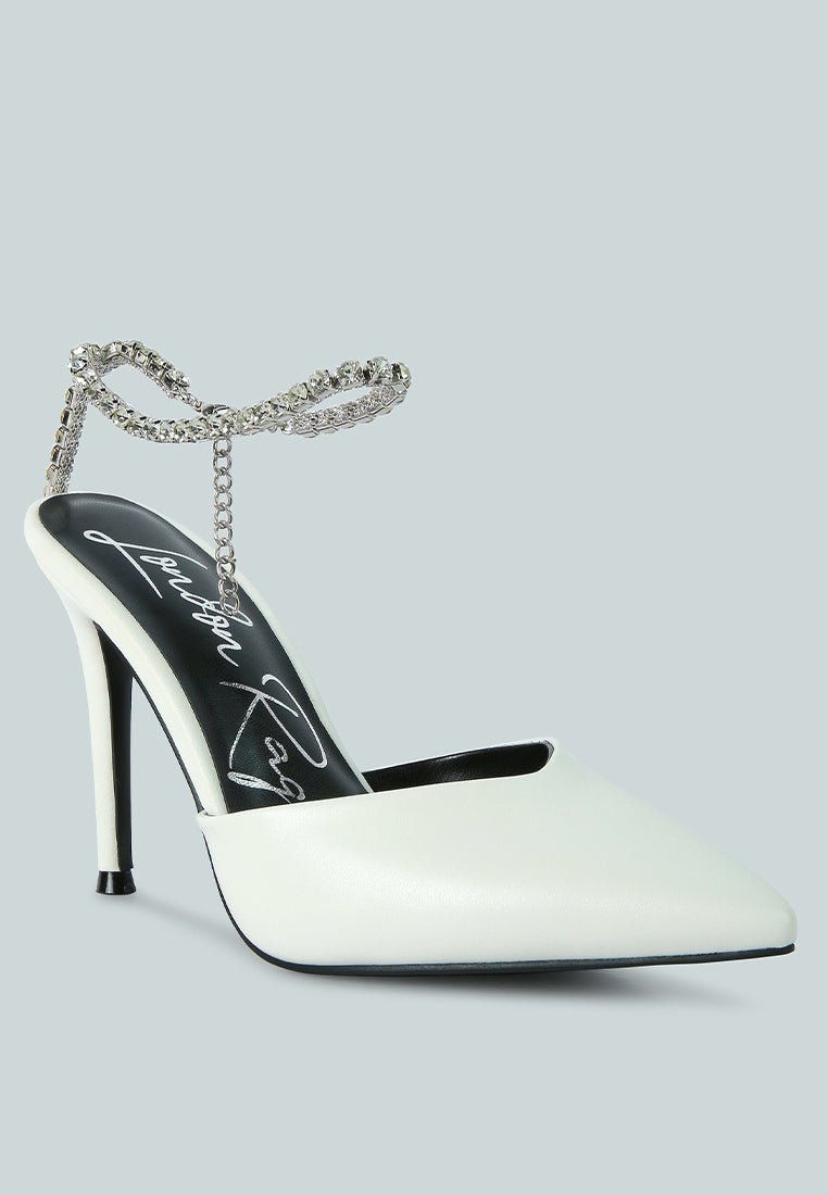 joyce diamante embellished stiletto mule sandals - Street Rider Apparel