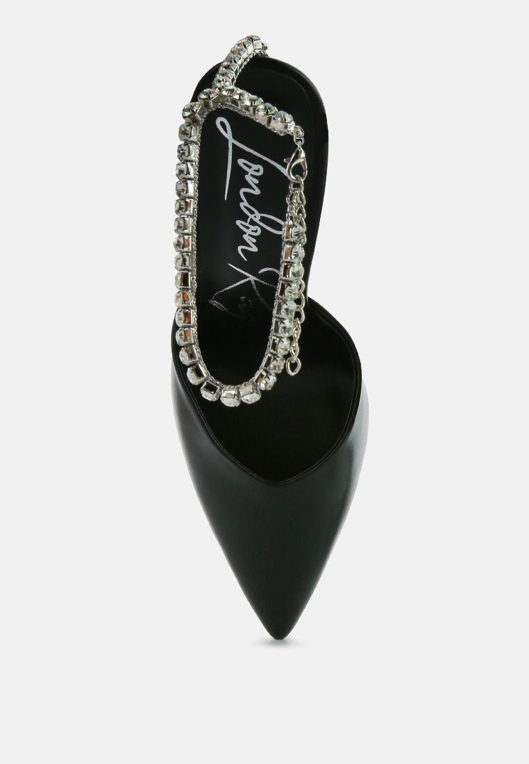 joyce diamante embellished stiletto mule sandals - Street Rider Apparel