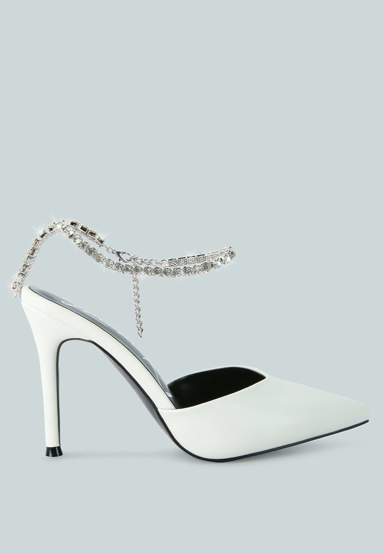 joyce diamante embellished stiletto mule sandals - Street Rider Apparel