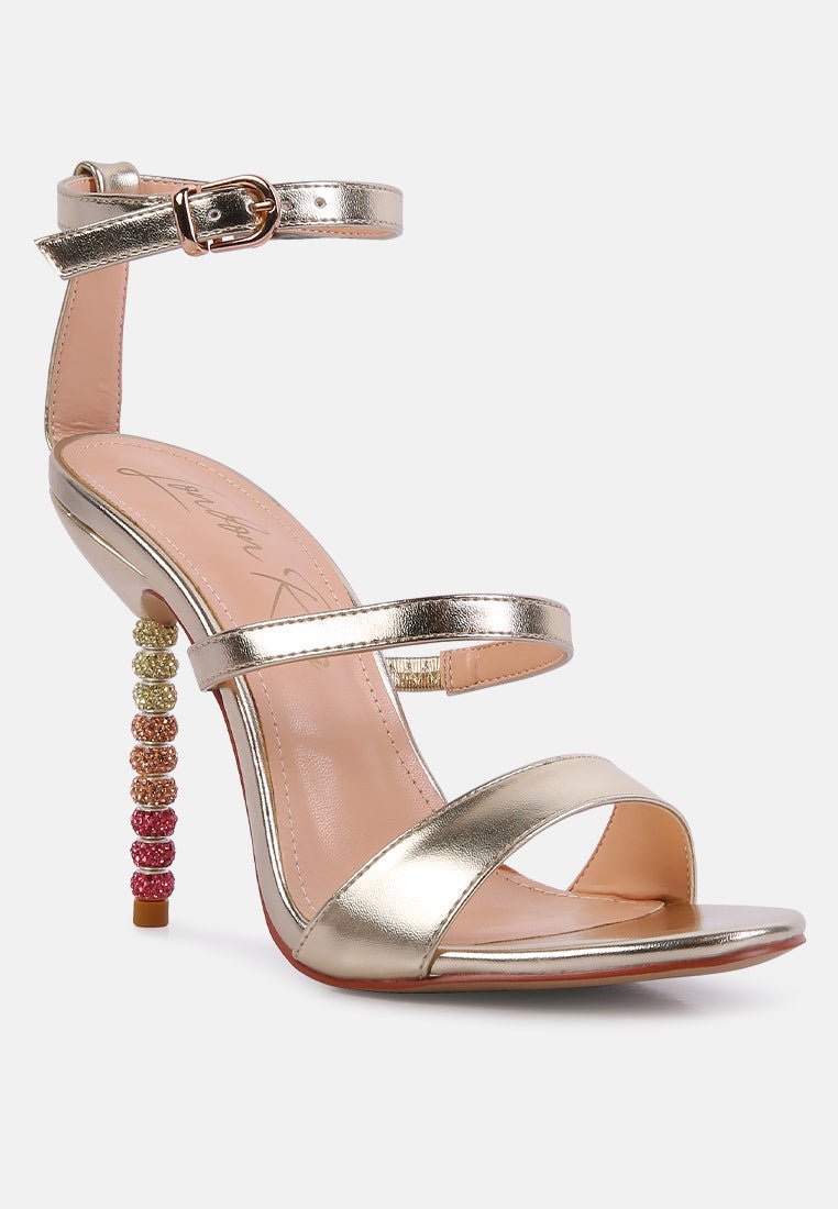 lawsuit rhinestone ball heel satin sandals - Street Rider Apparel