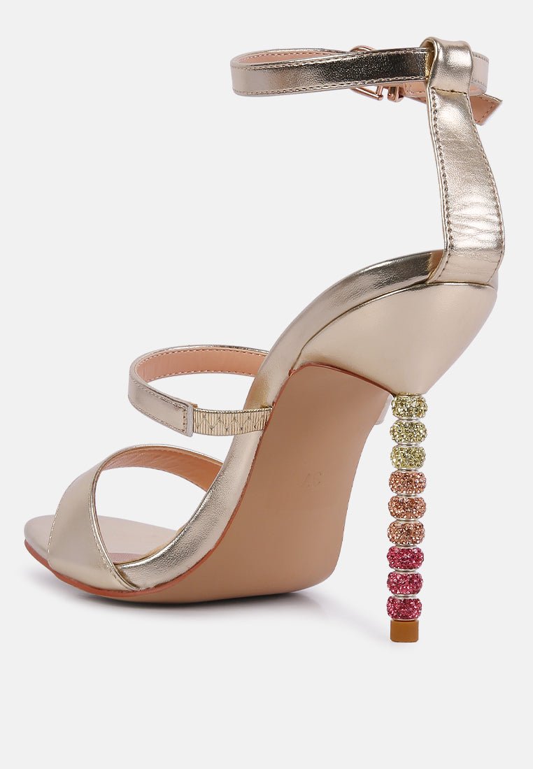 lawsuit rhinestone ball heel satin sandals - Street Rider Apparel