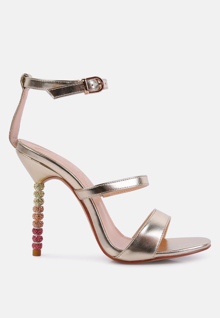 lawsuit rhinestone ball heel satin sandals - Street Rider Apparel