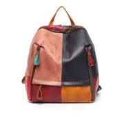 Leather Contrast Panel Comfortable Backpack - Street Rider Apparel