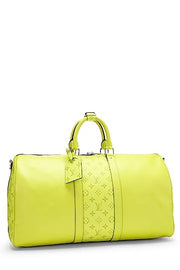 Louis Vuitton, Pre-Loved Yellow Taigarama Keepall Bandouliere 50, Yellow - Street Rider Apparel
