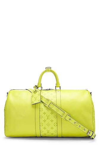 Louis Vuitton, Pre-Loved Yellow Taigarama Keepall Bandouliere 50, Yellow - Street Rider Apparel