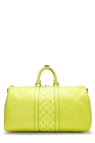 Louis Vuitton, Pre-Loved Yellow Taigarama Keepall Bandouliere 50, Yellow - Street Rider Apparel