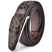 Luxury Leather Belt with Crocodile Head Buckle - Street Rider Apparel