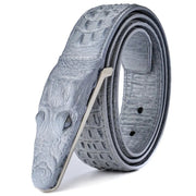 Luxury Leather Belt with Crocodile Head Buckle - Street Rider Apparel