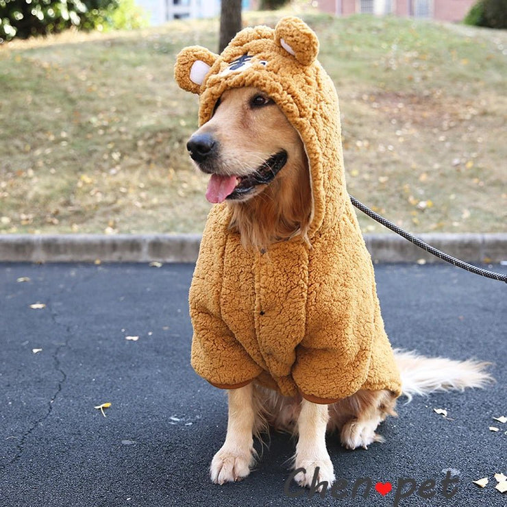 Medium Large Dog Clothes Warm Soft Winter Dog Costumes Pet Clothes Dog Autumn and Winter Coat Jacket Puppy Clothing Panda Tiger - Street Rider Apparel