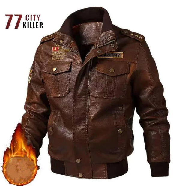 Men Faux Leather Motorcycle Jacket - Street Rider Apparel