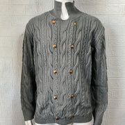 Men's Bergamo Pure Color Half Collar Double-breasted Knitted Sweater Coat - Street Rider Apparel