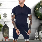Mens Short Sets 2 Piece Outfits Polo Shirt Fashion Summer Tracksuits Casual Set Short Sleeve And Shorts Set For Men - Street Rider Apparel