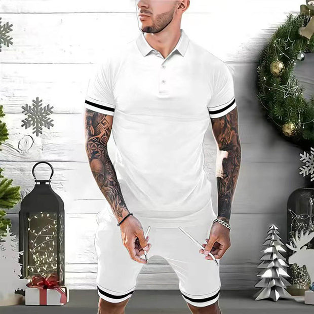 Mens Short Sets 2 Piece Outfits Polo Shirt Fashion Summer Tracksuits Casual Set Short Sleeve And Shorts Set For Men - Street Rider Apparel