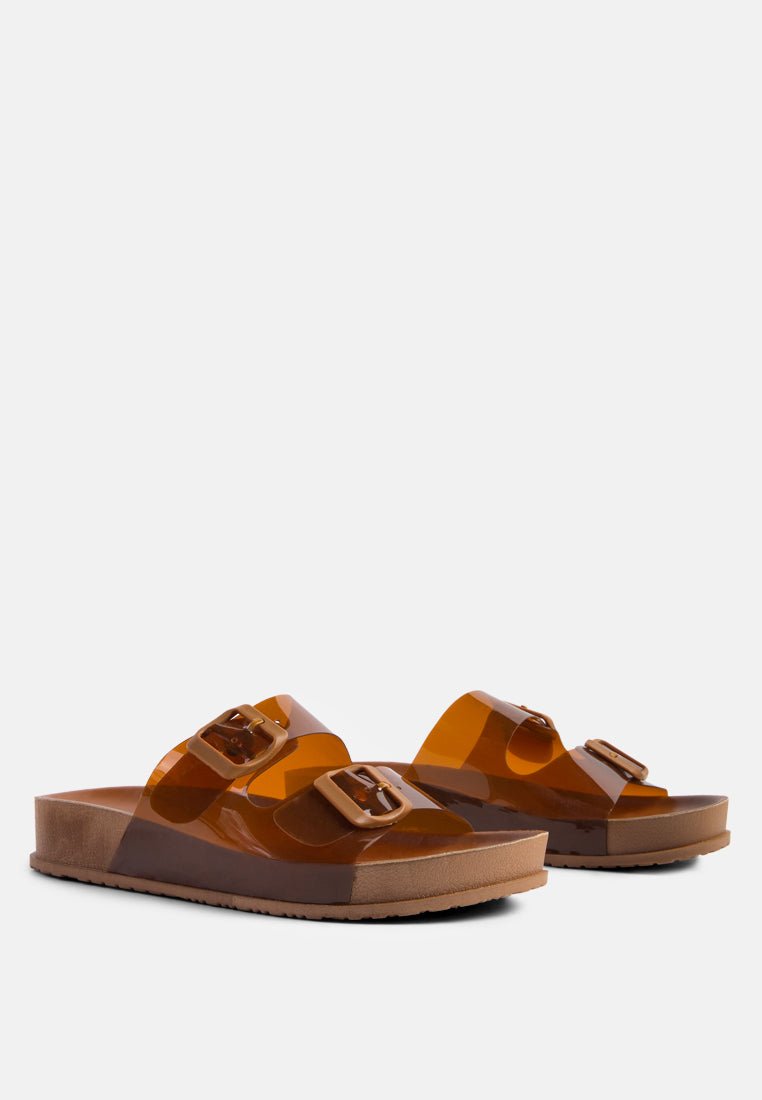 minata platform buckled slide sandals - Street Rider Apparel