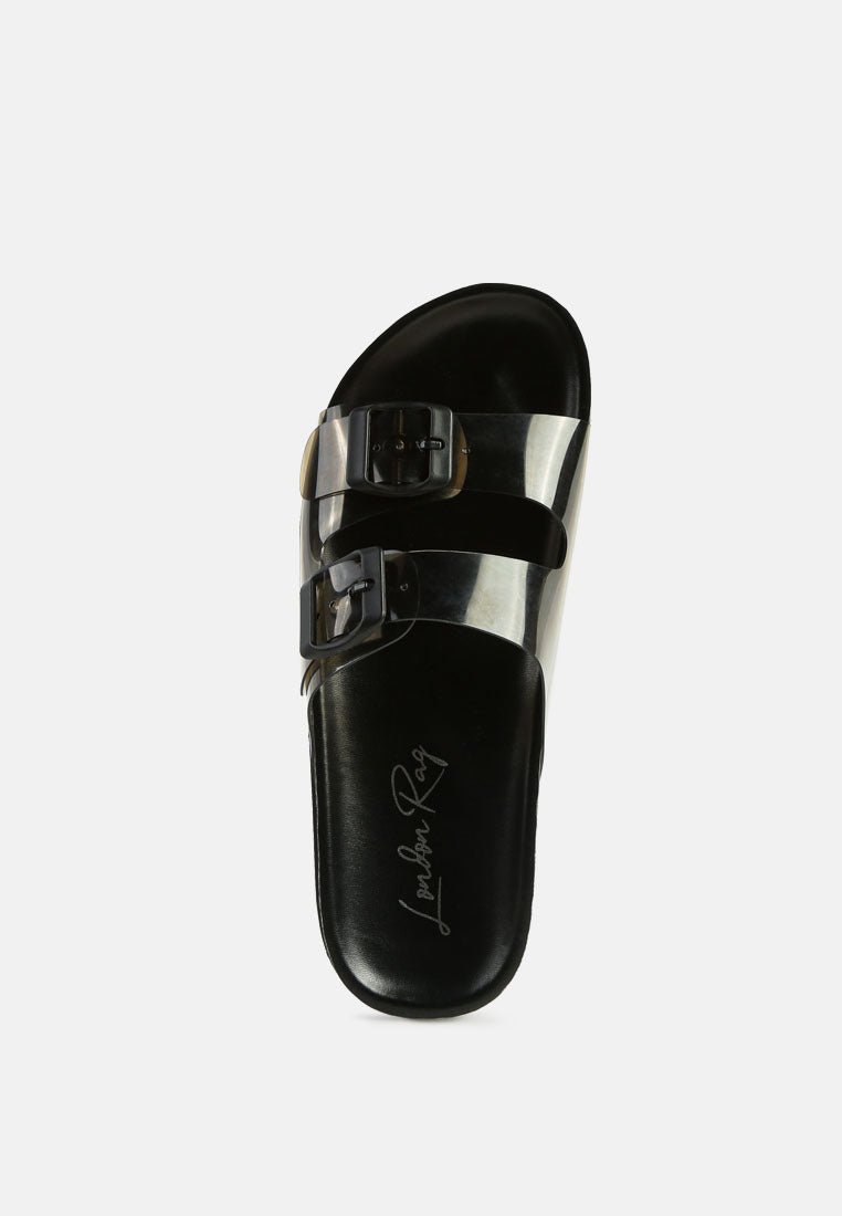 minata platform buckled slide sandals - Street Rider Apparel