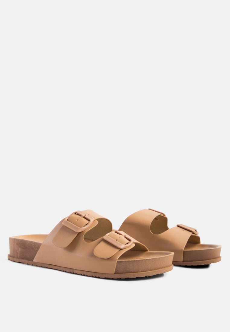 minata platform buckled slide sandals - Street Rider Apparel