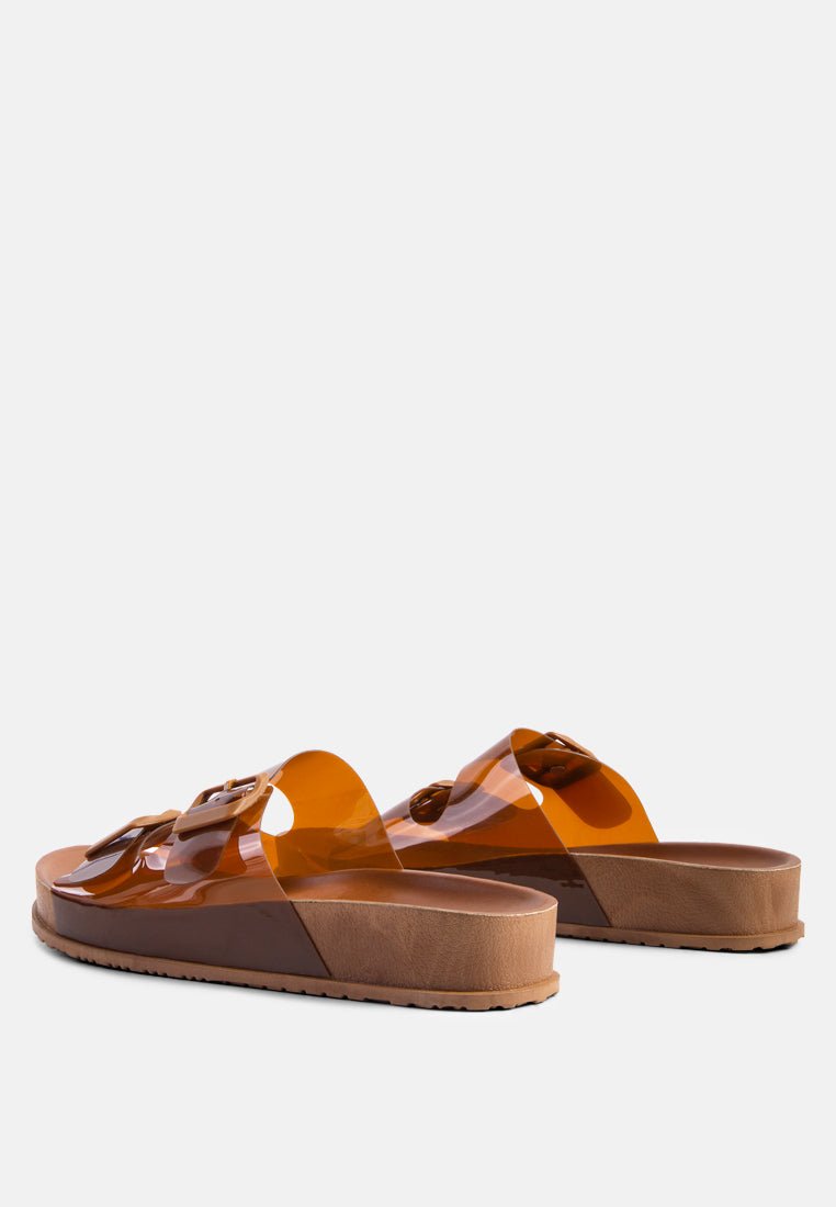 minata platform buckled slide sandals - Street Rider Apparel