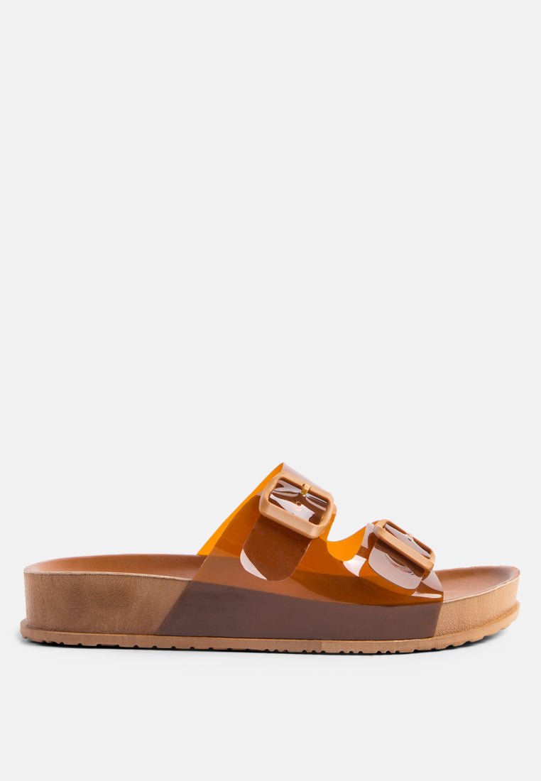 minata platform buckled slide sandals - Street Rider Apparel