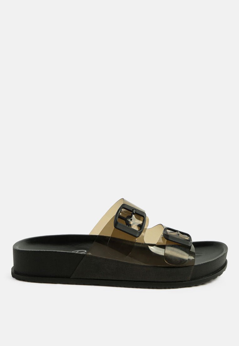 minata platform buckled slide sandals - Street Rider Apparel