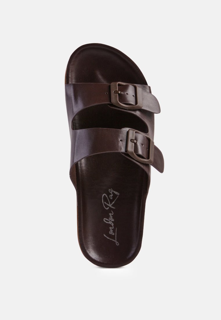 minata platform buckled slide sandals - Street Rider Apparel