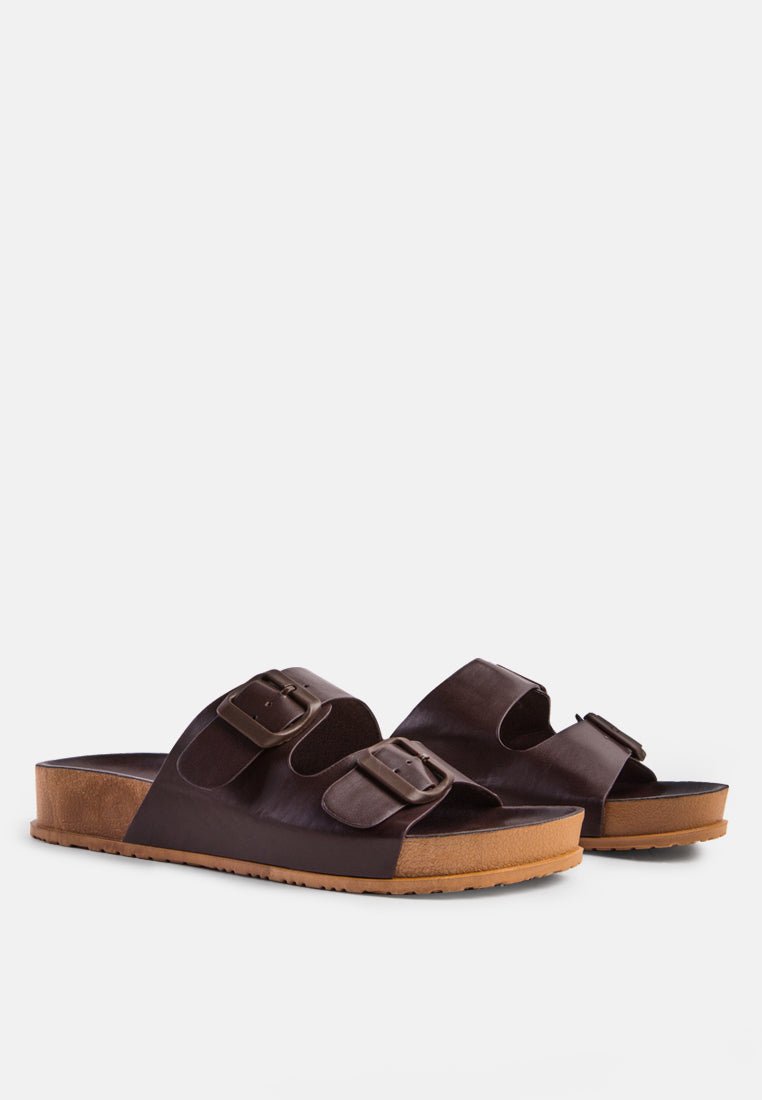 minata platform buckled slide sandals - Street Rider Apparel