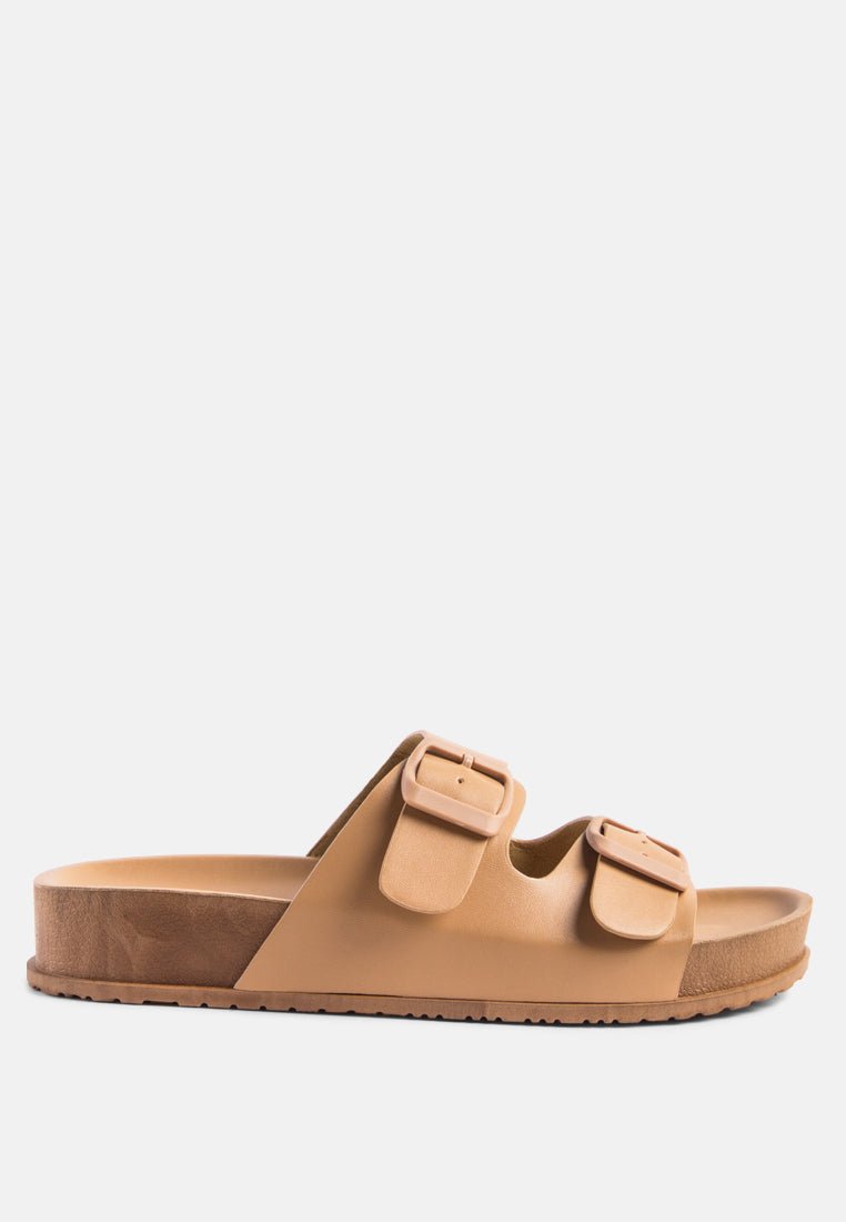 minata platform buckled slide sandals - Street Rider Apparel