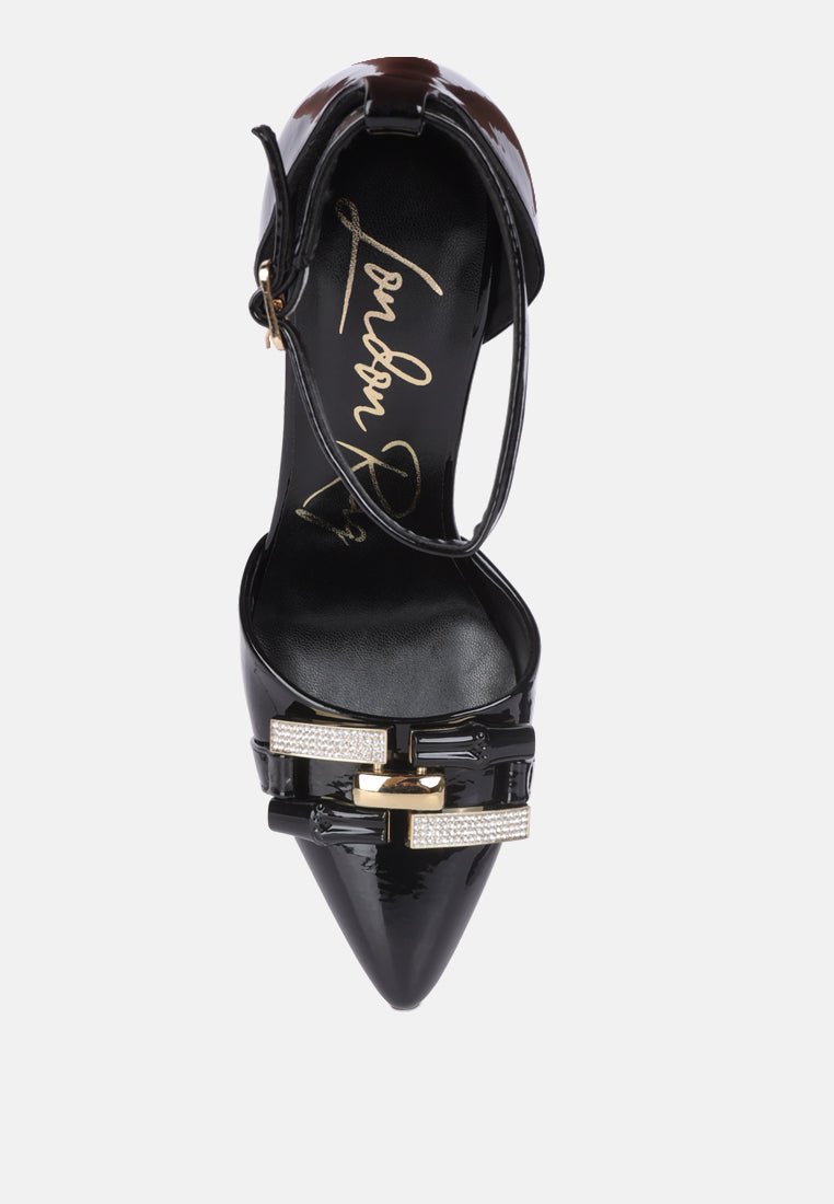 mocktail buckle embellished stiletto heels - Street Rider Apparel