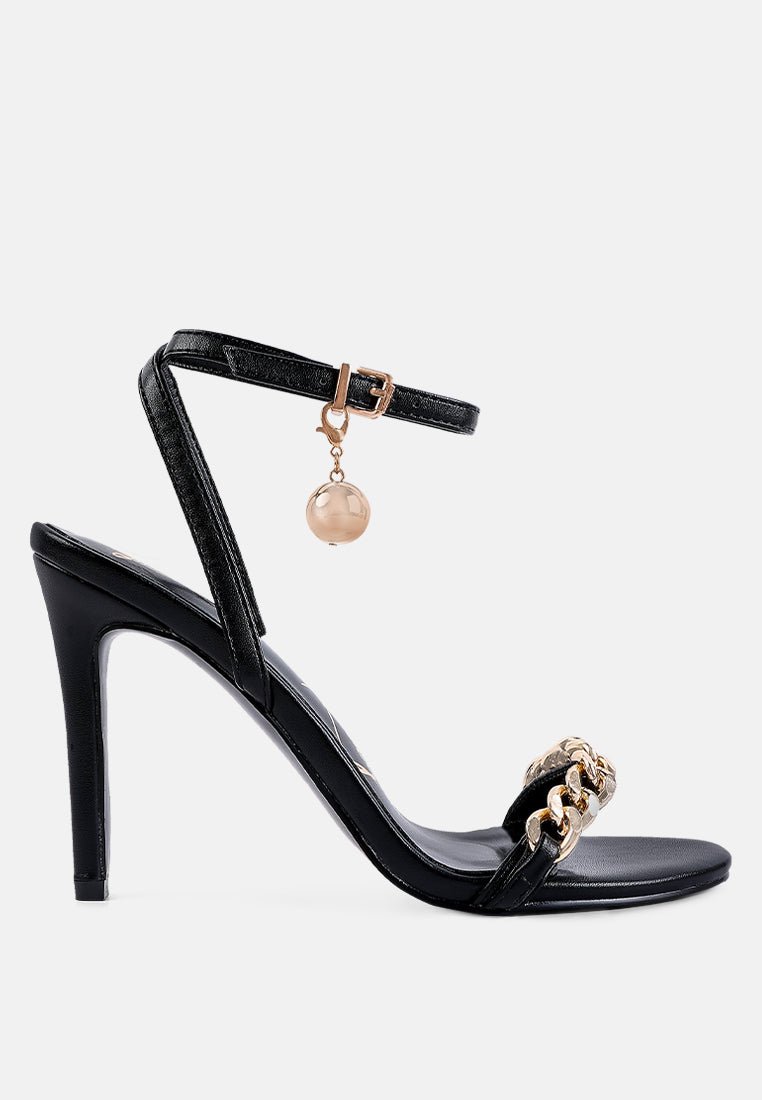 mooning metal chain strap stiletto sandals - Street Rider Apparel