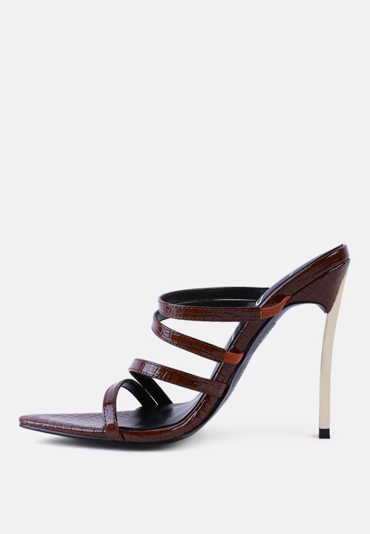 new affair croc strappy high heel sandals - Street Rider Apparel