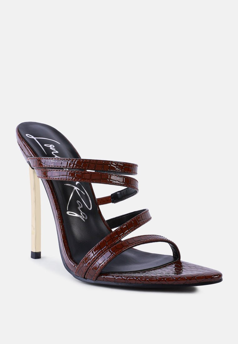 new affair croc strappy high heel sandals - Street Rider Apparel